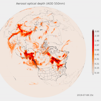 thumb for Arctic Fires 2019: Aerosol Optical Depth