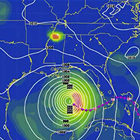 thumb for MERRA version of Katrina moving over the southern tip of Florida and through the Gulf of Mexico.